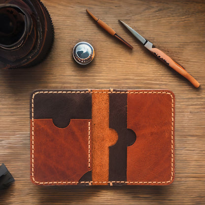 Handmade Leather Card Holder - Model 1A - E