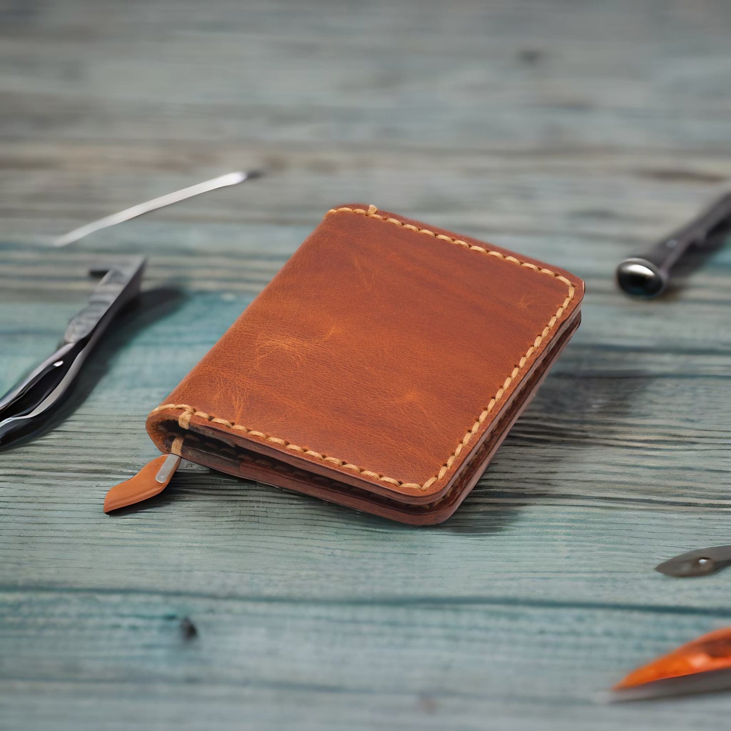 Handmade Leather Card Holder - Model 1A - E